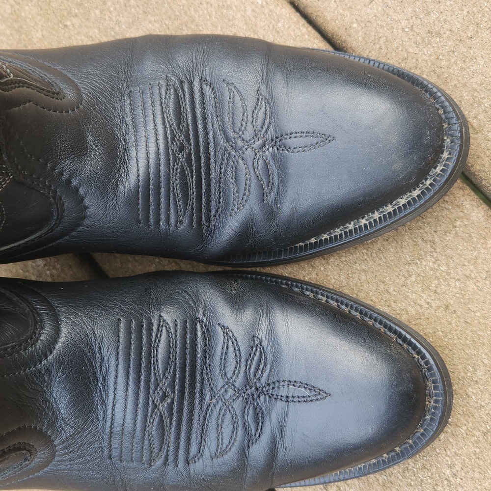 Classic Black Western Cowboy Boots - Women's - Picture 2 of 11